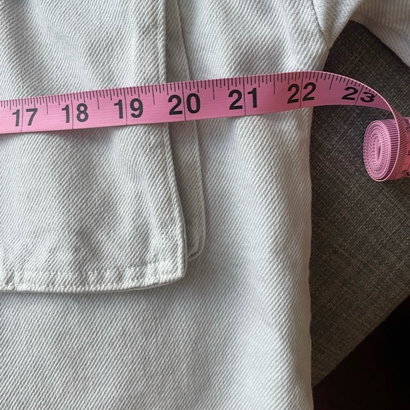 Zara Womens Solid Light Blue Crop Button Down Long Sleeve Jean Denim Jacket L - Picture 10 of 12